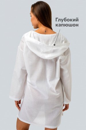 Хлопковая пляжная эко-туника с капюшоном Happyfox