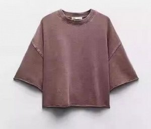 ФУТБОЛКА ИЗ МЯГКОЙ ТКАНИ В РУБЧИК С КОРОТКИМИ РУКАВАМИ арт. 3253318, винный