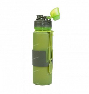 Silicon Soft Foldable Water Bottle 500 ml, olive