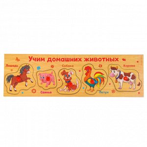 Рамка - вкладыш «Учим домашних животных», 5 элементов