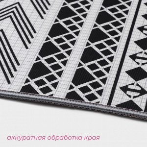 Коврики для ванной и туалета Доляна «ЧБ», 2 шт: 50x80 см, 50x40 см