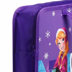 Папка пластиковая с ручками А4, на молнии, 8x33x24 cм, «Холодное сердце»