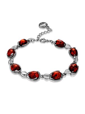 Роскошный браслет со вставками из натурального балтийского янтаря «Селена»