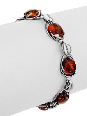 Роскошный браслет со вставками из натурального балтийского янтаря «Селена»