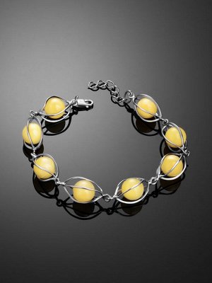 Браслет «Алжир» из натурального янтаря медового цвета