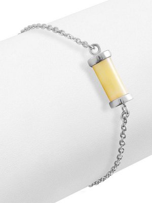 Браслет-цепочка, украшенный натуральным медовым янтарём «Скандинавия»