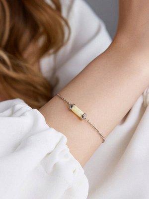 Браслет-цепочка, украшенный натуральным медовым янтарём «Скандинавия»