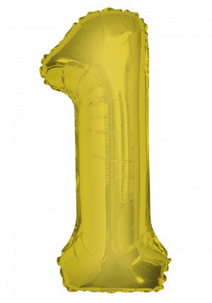 Шар ЦИФРА 1 34 золото 85 см