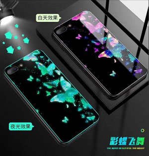 Чехол стеклянный с рисунком на телефон Huawei Honor