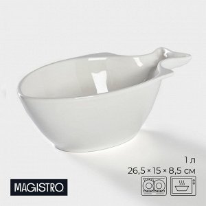 Салатник фарфоровый Magistro «Рыбка», 1 л, 26,5x15x8,5 см, цвет белый