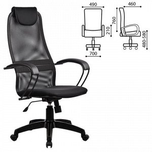 Кресло офисное МЕТТА BP-8PL, ткань-сетка, черное, ш/к 80586