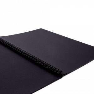 Альбом для эскизов (скетчбук), черная бумага, А4, 210х297мм,