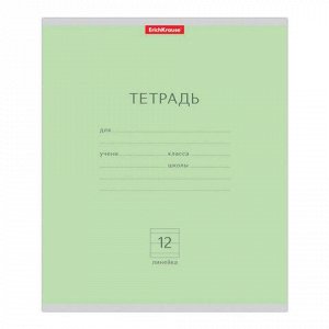 Тетрадь 12л. ERICH KRAUSE, линия, мел. карт. обл., Классика