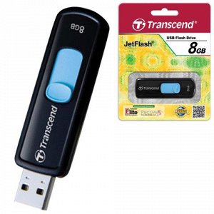 Флэш-диск 8GB TRANSCEND JetFlash 500 USB 2.0. черный, TS8GJF