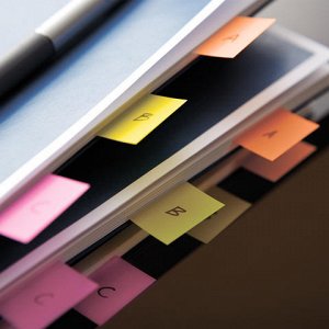 Закладки клейкие POST-IT Study , пластиковые, 12 мм, 4 цвета