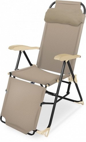 Кресло -шезлонг с подножкой (ДхШхВ):820х590х1160мм песочный 1/1 К3жел-песоч