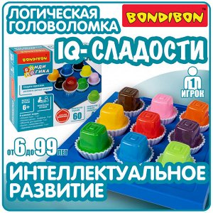 "IQ-АССОРТИ"- логическая игра тм Bondibon (арт. ВВ6334-В)