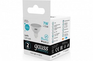 Лампа Gauss LED Elementary MR16 GU5.3 7W 4100К