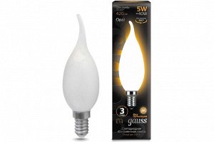 Лампа Gauss LED Filament Свеча на ветру OPAL E14 5W 420lm 2700К 1/10/50