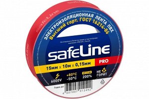 Изолента Safeline 15мм*10м красный