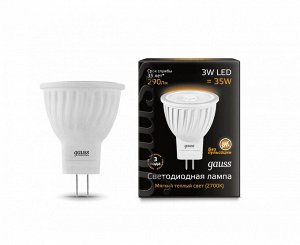 Лампа Gauss LED D35*45 MR11 3W GU4 2700K 1