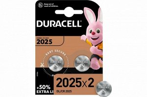 DURACELL Батарейки литиевые CR2025, 3V, 2шт