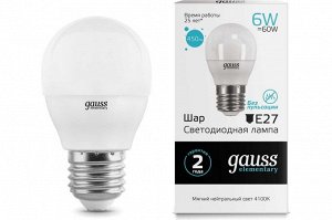 Лампа Gauss LED Elementary Globe 6W E27 4100K 3