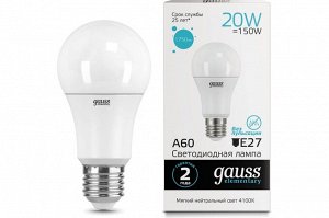 Лампа Gauss Elementary LED A60 20W E27 4100K