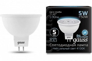 Лампа Gauss LED MR16 5W GU5.3 4100K 1