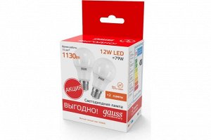 Лампа Gauss LED Elementary A60 12W E27 2700K