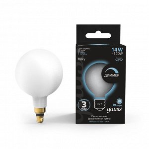 Q -> Лампа Gauss LED G95-dim 14W E27 4100K диммируемая 1
