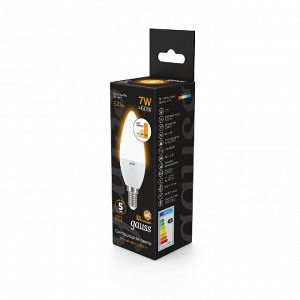 Лампа Gauss LED Candle 7W E14 2700К step dimmable 1