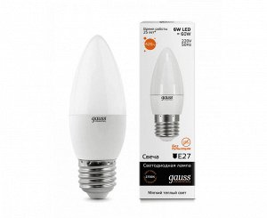 Лампа Gauss LED Elementary Candle 6W E27 2700K 1