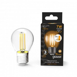 Лампа Gauss LED Globe 7W E27 2700K step dimmable 1