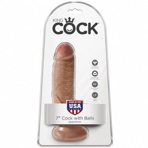 PipeDream King Cock 7 Cock with Balls, загорелый