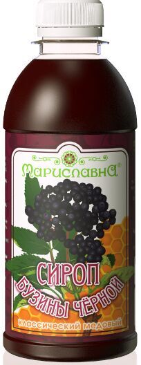 Сироп бузины чёрной классический (на сахаре с мёдом) 100 мл