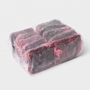 Губки для посуды Доляна, 10 шт., с мылом, ультратонкое металлическое волокно, квадратные, аромат роз