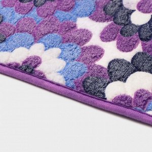 Набор ковриков для ванной и туалета Доляна «Фиолетовые цветы», 2 шт, 40x50 см, 50x80 см