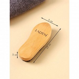 Щётка для одежды деревянная LaDо*m, 13*5*3 см, искусственный ворс, 130 пучков