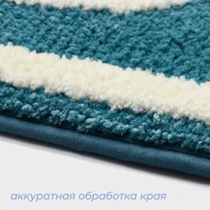 Коврик для ванной и туалета SAVANNA Bath, 50x80 см, голубой