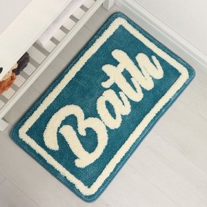 Коврик для ванной и туалета SAVANNA Bath, 50x80 см, голубой