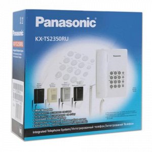 Телефон PANASONIC KX-TS2350RUB, черный, повторный набор, тон