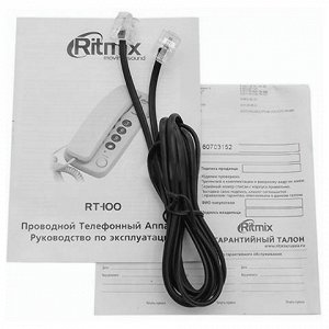 Телефон RITMIX RT-100 black, световая индикация звонка, откл