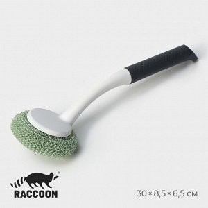 Щётка для мытья посуды с пластиковой губкой Raccoon Breeze, 30x6 см