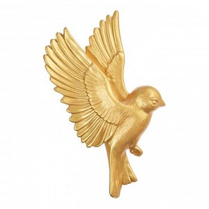 Декор настенный, гипсовое панно "Птицы" 5 шт, золотые