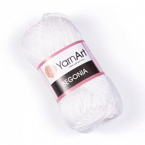 Пряжа Yarnart Begonia 100% мерсеризованный хлопок Белый