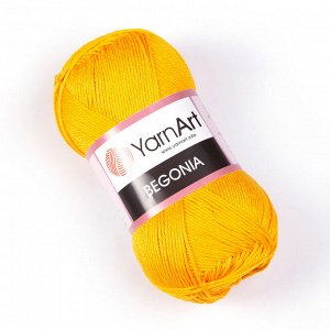Пряжа Yarnart Begonia 100% мерсеризованный хлопок Жёлтый