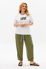 Michel chic 1377 хаки,белый, Брюки,  Футболка
