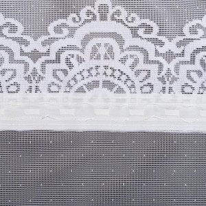 Лента Тюль на кухню со шторной лентой, 285х160 см, цвет белый, 100% полиэстер