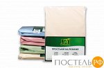 4607048010532 ПР-СО-Р-180-БЕЖ Бежевая простыня Сатин однотонный на резинке 180х200х25